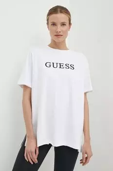 Хлопковая футболка Athena Guess, белый