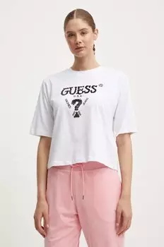 Хлопковая футболка Aurlie Guess, белый