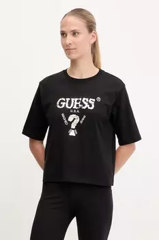 Хлопковая футболка Aurlie Guess, черный