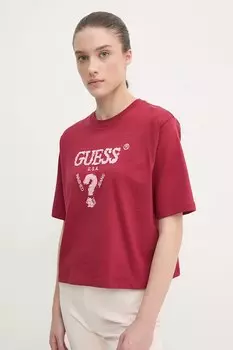 Хлопковая футболка Aurlie Guess, красный