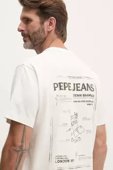 Хлопковая футболка AUSTIN Pepe Jeans, белый