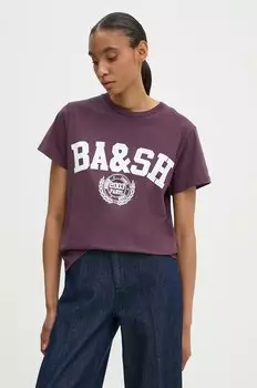 Хлопковая футболка BA&SH, фиолетовый