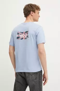 Хлопковая футболка BACK CLAG Pepe Jeans, синий