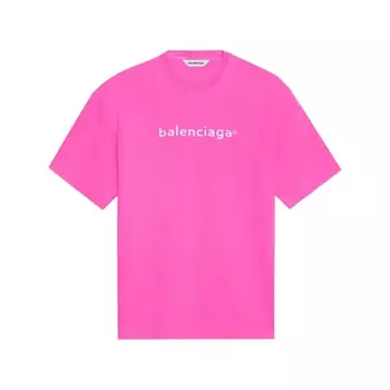 Хлопковая футболка Balenciaga, розовый