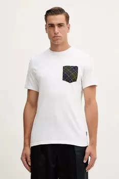 Хлопковая футболка Barbour, белый