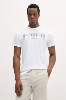 Хлопковая футболка Barbour, белый