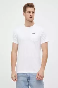 Хлопковая футболка Barbour, белый