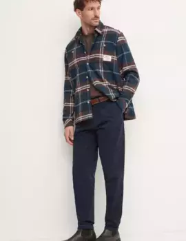 Хлопковая футболка Barbour, коричневый