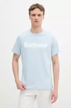 Хлопковая футболка Barbour, синий