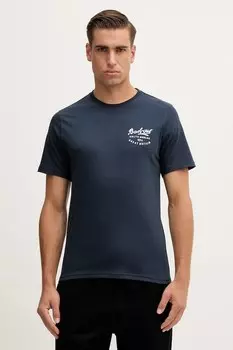 Хлопковая футболка Barbour, темно-синий