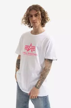 Хлопковая футболка Basic Alpha Industries, белый