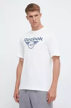 Хлопковая футболка Basketball Reebok, бежевый