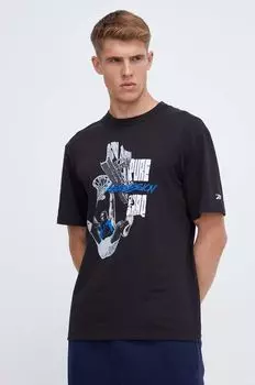 Хлопковая футболка Basketball Reebok, черный