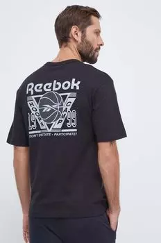 Хлопковая футболка Basketball Reebok, черный