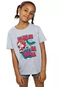 Хлопковая футболка «Бэтмен и Джокер Ха Ха Ха Хо Хо Хо Хо Хо» DC Comics, серый