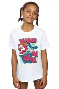 Хлопковая футболка «Бэтмен и Джокер Ха Ха Ха Хо Хо Хо Хо Хо» DC Comics, белый