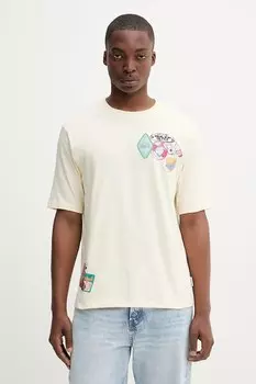 Хлопковая футболка BCN Desigual, бежевый