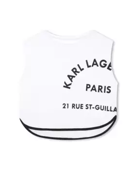 Хлопковая футболка без рукавов для девочки Karl Lagerfeld Kids, белый