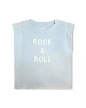 Хлопковая футболка без рукавов для девочки Zadig & Voltaire, светло-синий