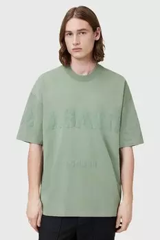 Хлопковая футболка BIGGY Allsaints, зеленый