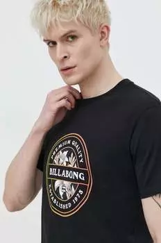 Хлопковая футболка Billabong, черный