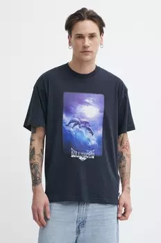 Хлопковая футболка Billabong, черный