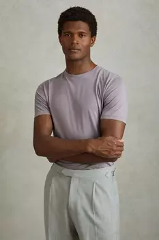 Хлопковая футболка Bless с круглым вырезом Reiss, фиолетовый