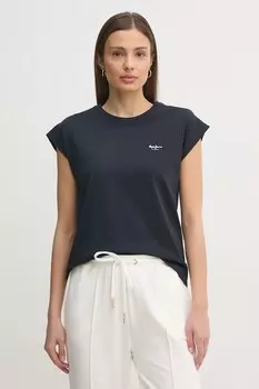 Хлопковая футболка BLOOMA Pepe Jeans, темно-синий