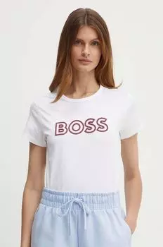 Хлопковая футболка Boss, белый