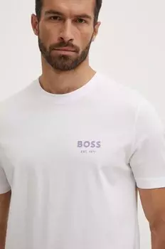 Хлопковая футболка Boss, белый