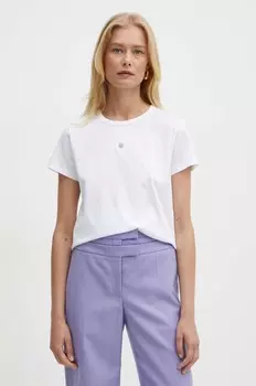 Хлопковая футболка BOSS, белый