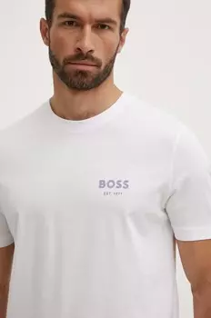 Хлопковая футболка BOSS, белый