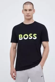 Хлопковая футболка BOSS BOSS ATHLEISURE Boss, черный
