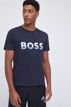 Хлопковая футболка BOSS BOSS ATHLEISURE Boss, темно-синий