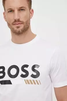 Хлопковая футболка BOSS Boss, белый