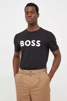 Хлопковая футболка BOSS BOSS ORANGE Boss, черный