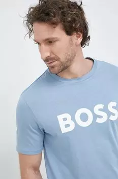 Хлопковая футболка BOSS BOSS ORANGE Boss, синий