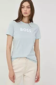 Хлопковая футболка BOSS Boss, синий