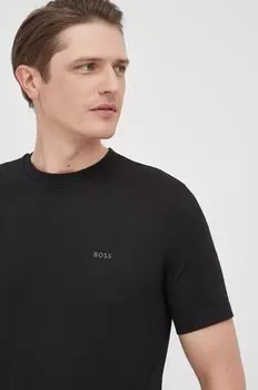Хлопковая футболка Boss, черный
