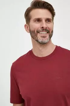 Хлопковая футболка Boss, гранат