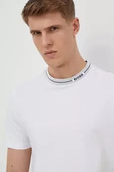 Хлопковая футболка Boss Green, белый