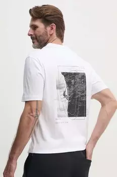 Хлопковая футболка Boss Green, белый