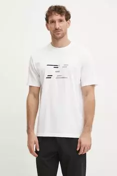 Хлопковая футболка Boss Green, бежевый