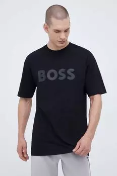 Хлопковая футболка BOSS GREEN Boss, черный