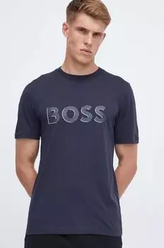 Хлопковая футболка BOSS GREEN Boss, синий