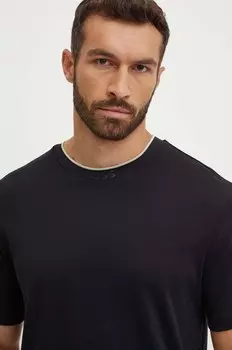 Хлопковая футболка Boss Green, черный