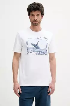 Хлопковая футболка Boss Orange, белый