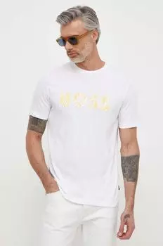 Хлопковая футболка Boss Orange, белый