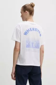 Хлопковая футболка Boss Orange, белый