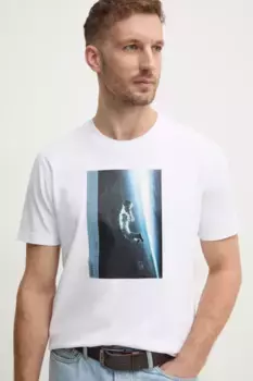 Хлопковая футболка Boss Orange, белый